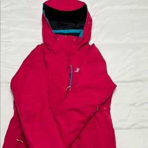 Salomon Vibrant Pink Hooded Ski Jacket